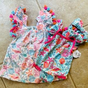 NWT Mud Pie Swim & Cover Up Set